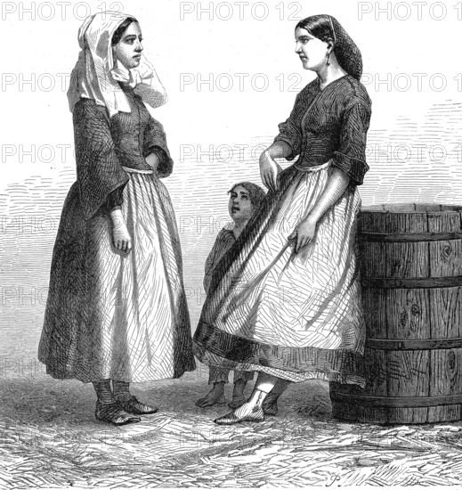 Laveuses de minerai à Spearn Moor, Cornouailles, Angleterre