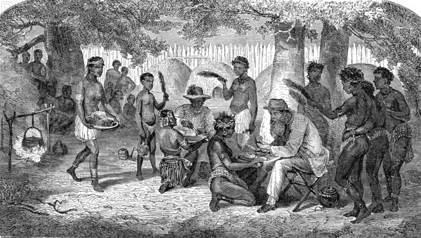 Déjeuner chez les Caffres d'Afrique du Sud