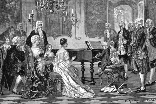 Les frères Mozart au piano