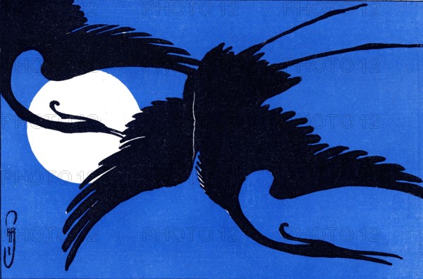 Les oiseaux, dessin de A. ROUBILLE