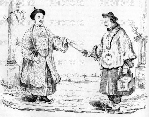 Mandarin chinois et son coursier