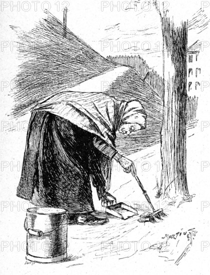 Ramasseuse de crottes de chien en 1894