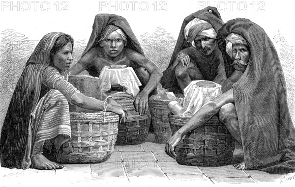 Vendeurs de lait à MADRAS, Inde