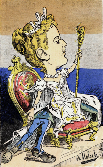 Caricature of Wilhelmine, Queen of Netherlands