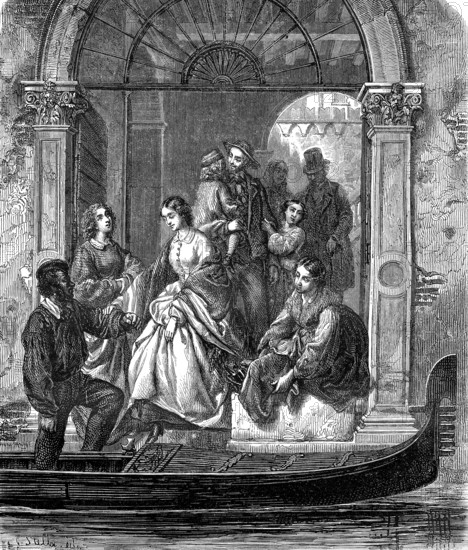 Les gondoliers au Lido de Venise