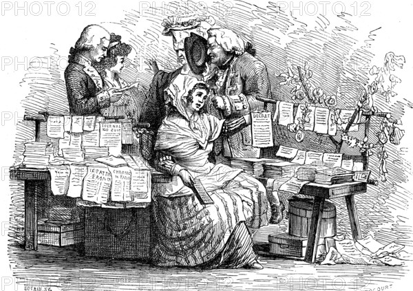 Une marchande de journaux en 1791
