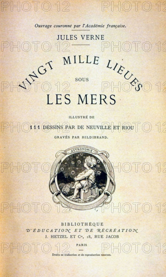 Page de garde de "Vingt mille lieues sous les mers", de Jules Verne