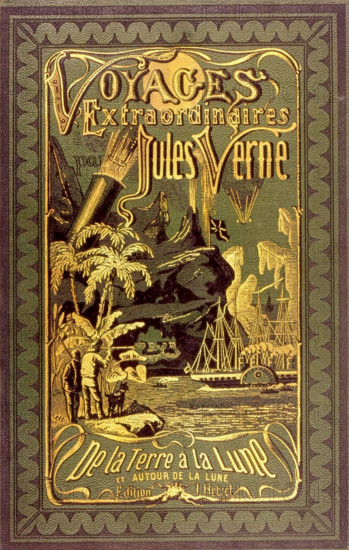 Jules Verne, couverture du livre "De la terre à la lune"