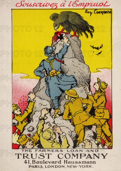 Carte postale ancienne - Souscrivez à l'emprunt - 1914