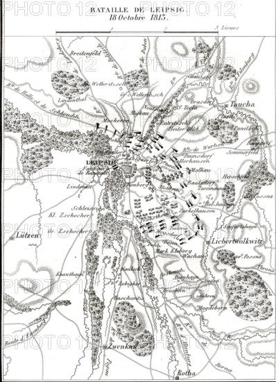 Plan de la bataille de Leipzig
