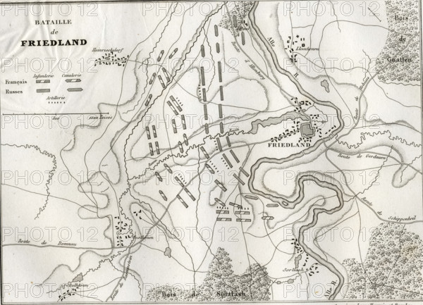 Plan de la bataille de Friedland