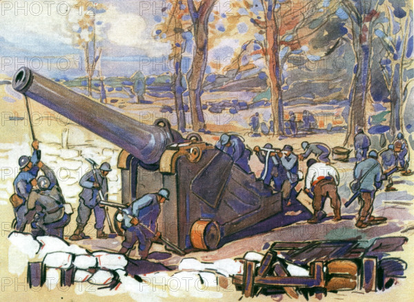 Henry Cheffer - Canon de 240 mm sur affût en bois