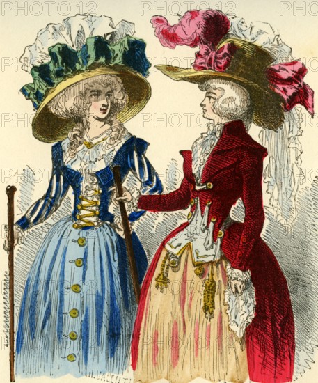 Chapeau bonnette en 1787