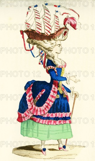 Coiffure à La Belle Poule , 1780