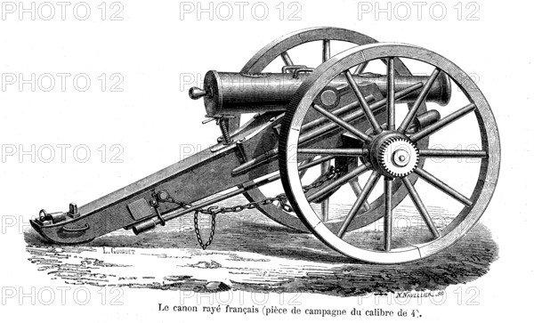 French rifled barrel  4 ' . From " Les Merveilles de la science, by L. Figuier
Paris 1869