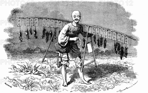 Rat killer in China.Design by Emile Bayard
1873                ( Le Tour du Monde 1873