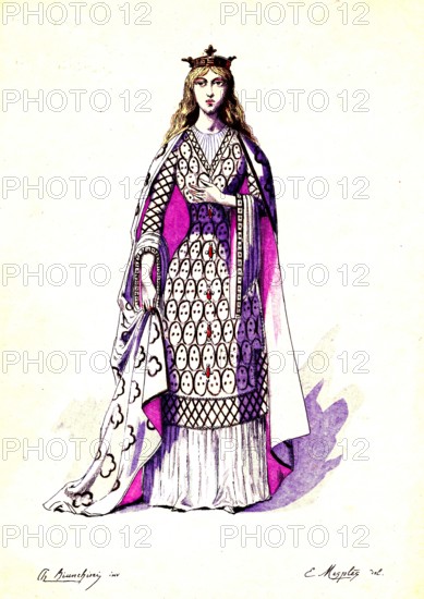 Elsa play in the started in Richard Wagner opera " Lohengrin " started in
Weimar in 1850.Design by Eugene Mesples.
1850