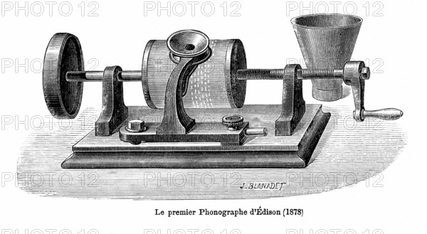 The first prototype of the Edison phonograph in 1878
1891           " Physique populaire par Emile Desbeaux .1891
