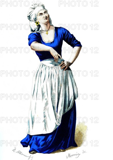 French Theatre in The Renaissance ( 1450-1550 )Artwork by Edouard Fournier, published in Paris in 1872. Joke comedy " Le Cuvier "
Design by Allouard.   1872