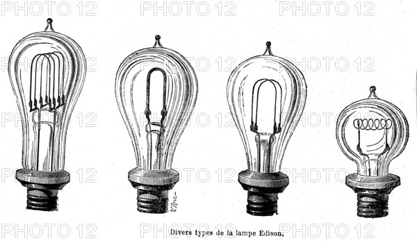 The first bulbs by Thomas Edison.
1869