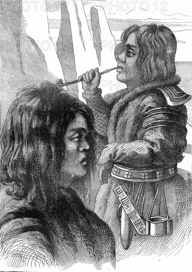 Natives Ainu of Sakhalin island and Yesso island, 1880