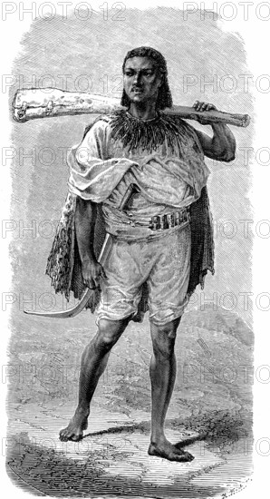 Guerrier d'Abyssinie avec un fusil