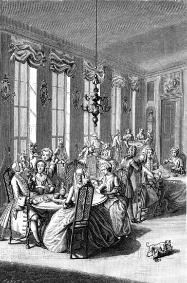 Literary coffee shop in the eighteen century