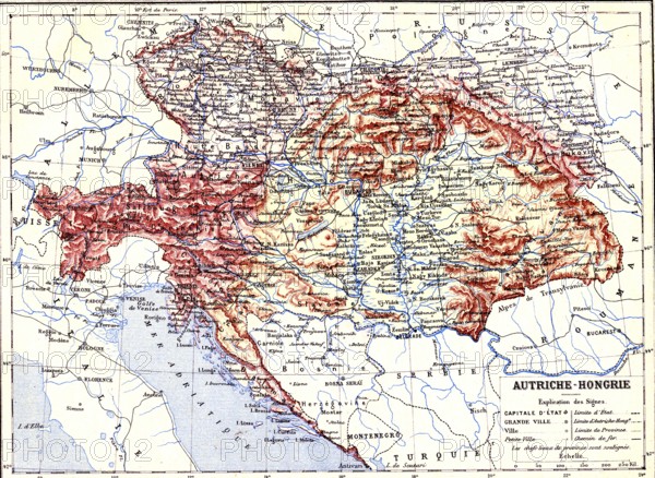 Carte de l'Autriche et de la Hongrie