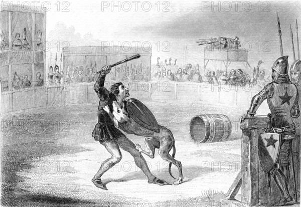 Dog fight with the knight Macaire at Montargis