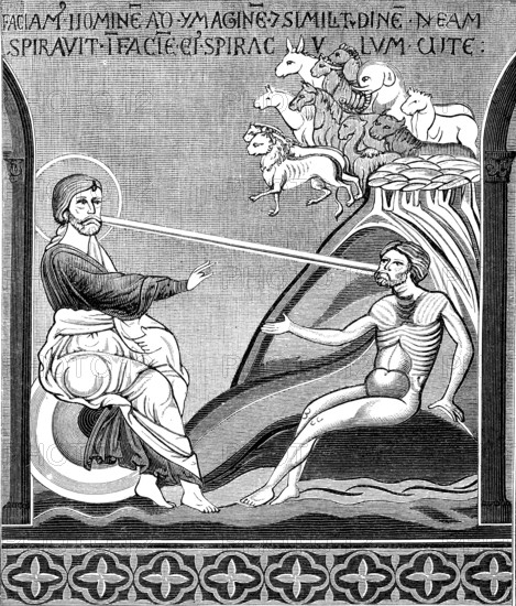 Mosaïque représentant la Création d'Adam