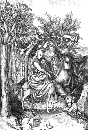 La Fuite en Egypte, par Martin Schongauer