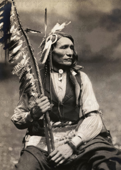 Portrait of Iron White Man, chief of the Oglala Sioux