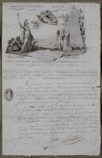 Nomination d'Eugène de Beauharnais au titre de lieutenant auprès du général en chef Bonaparte