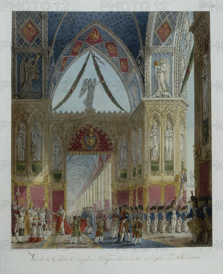 Livre du Sacre par Percier et Fontaine : Entrée du cortège impérial dans Notre-Dame