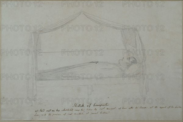 Dessin, Napoléon sur son lit de mort