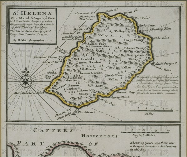 Carte de l'île de Sainte-Hélène