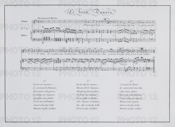 Le beau Dunois, Partition composée par la Reine Hortense vers 1810