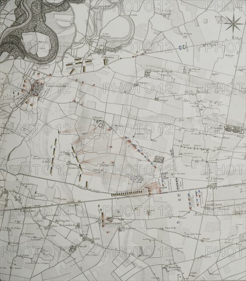 Carte du champ de bataille de Marengo, le 15 juin 1800