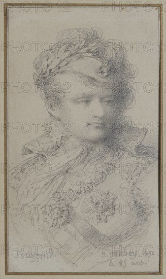 Isabey, "Souvenir" : Napoléon en costume de roi d'Italie (1852)