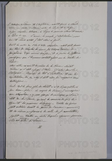 Manuscrit autographe du Duc de Reichstadt (vers 1830)