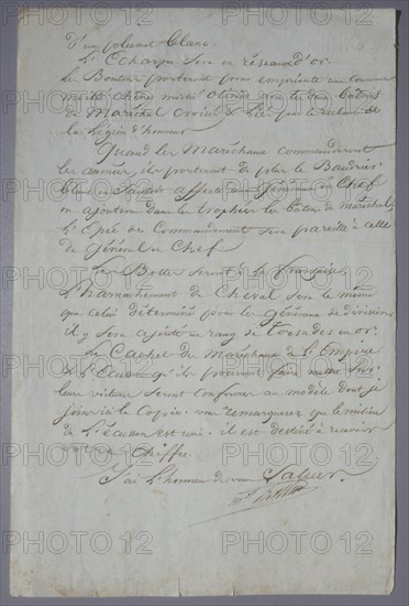 Lettre d'Alexandre Berthier au Marshal Kellermann (26 Fructidor An XII)