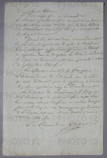 Lettre d'Alexandre Berthier au maréchal Kellermann (26 Fructidor An XII)