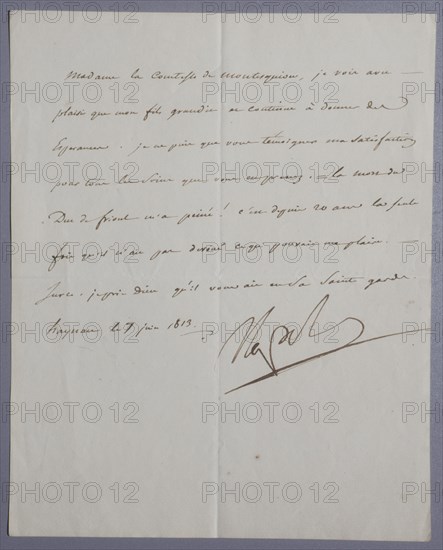 Letter written by the Emperor to Madame de Montesquiou (1813)