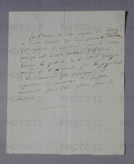 Texte autographe de Talleyrand (1802)