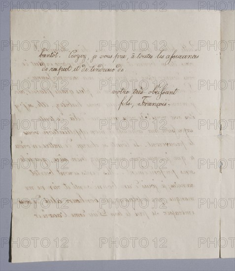 Lettre autographe du Roi de Rome à l'impératrice Marie-Louise (vers 1817-1818)