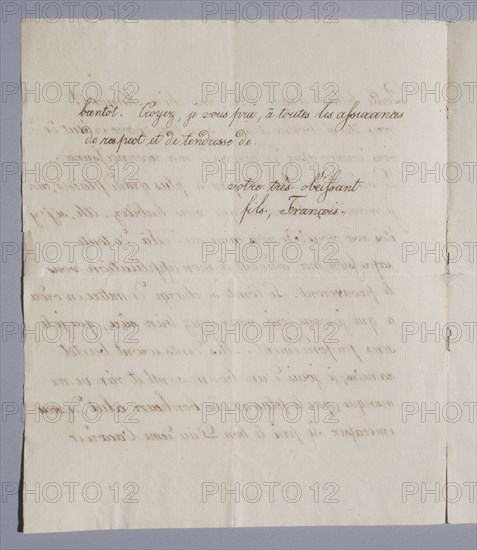 Autograph letter written by the King of Rome to Empress Marie-Louise (c.1817-1818)