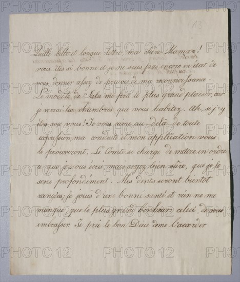 Autograph letter written by the King of Rome to Empress Marie-Louise (c.1817-1818)