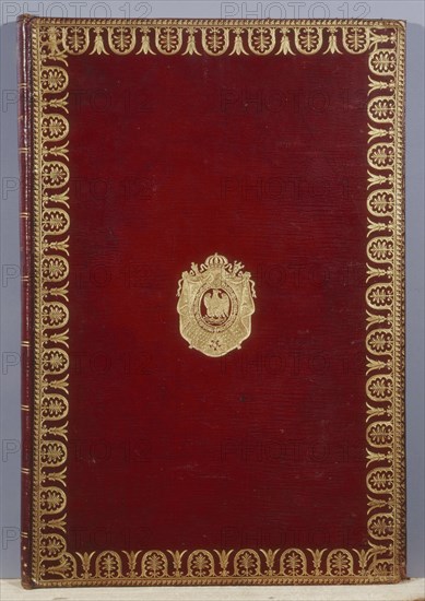 Binding with imperial coat of arms, from Emperor Napoleon I's study