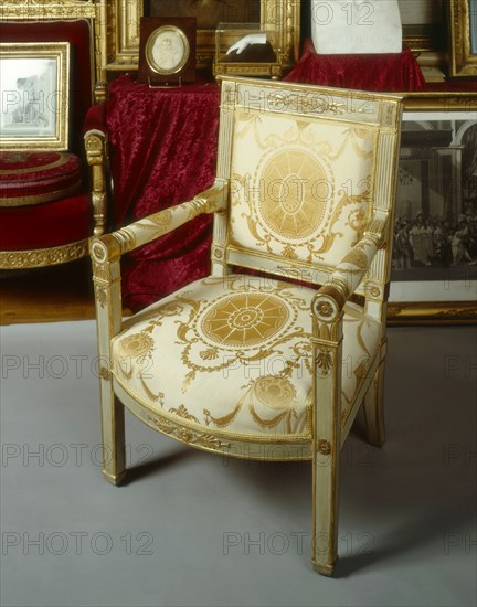 Fauteuil du mobilier de l'Empereur à Fontainebleau