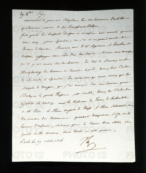 Annonce de la victoire d'Iéna par Napoléon au général Clarke